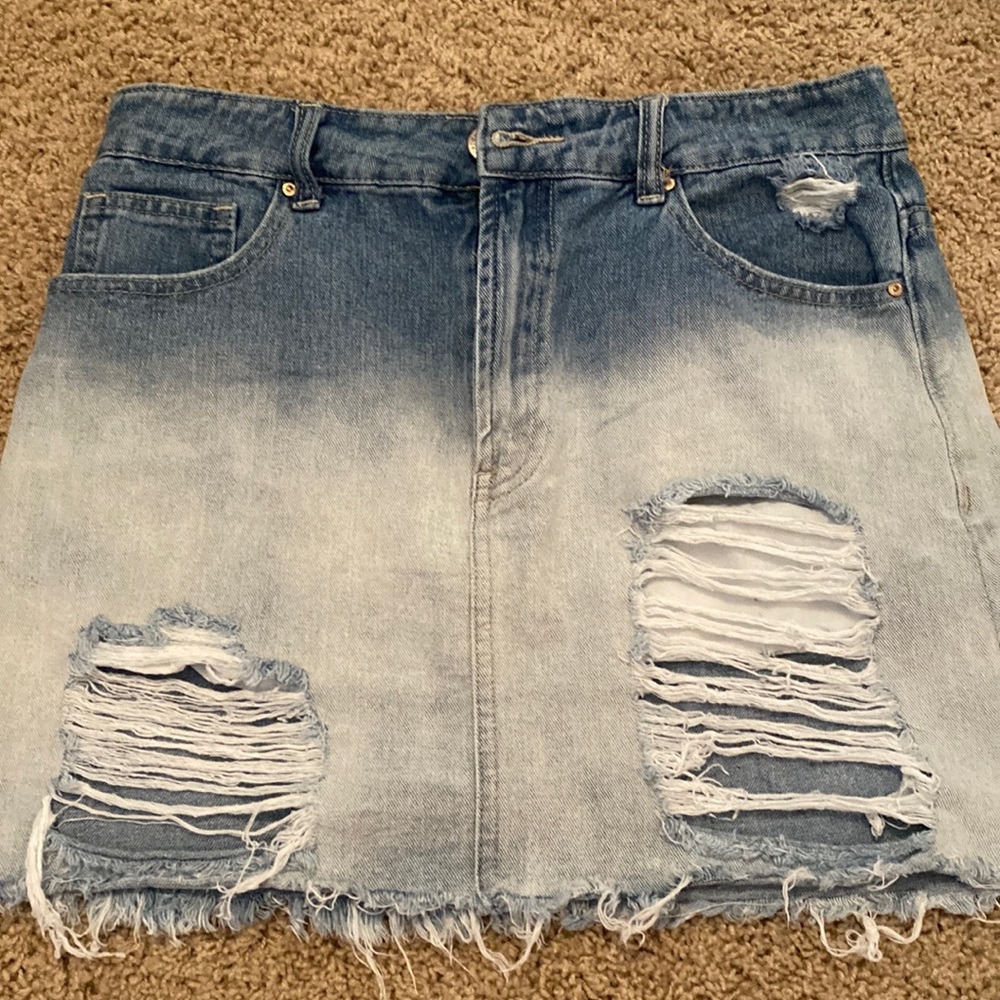 Ombré denim skirt